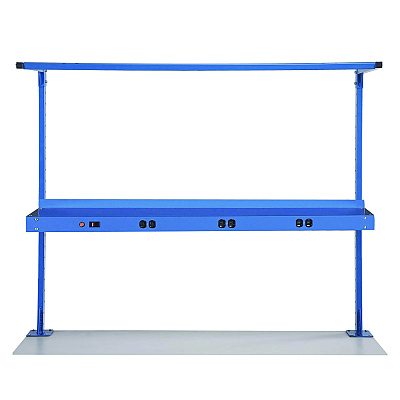 Global Industrial Upper Workbench Shelf, 6 Single Outlets, For Use With 60" Wide Workbenches, 100 lb Weight Capacity (GBE249295ABL)