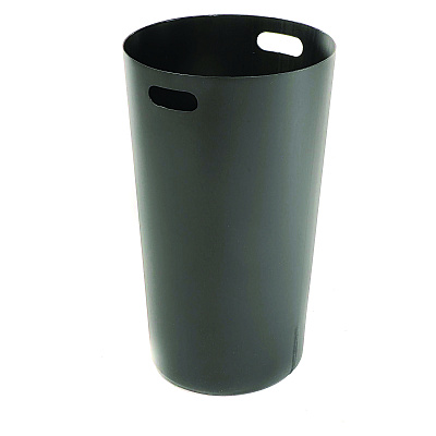 Global Industrial Outdoor Slatted Steel Trash Can, 24 gal, Black (GBE237725BK)