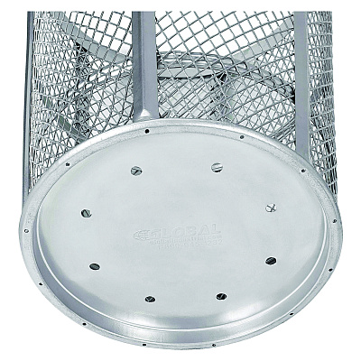 Global Industrial Steel Mesh Corrosion Resistant Trash Can, 48 gal, Silver (GBE237633)