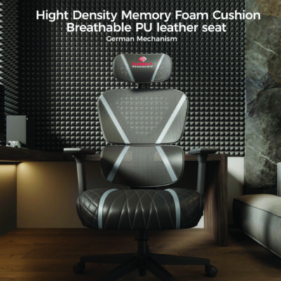 Eureka Norn Ergonomic Chair, Supports Up to 275 lb, 18.11" to 22.04" Seat Height, Black/Gray Mesh Seat/Back, Black Base (EKAGC06GY)