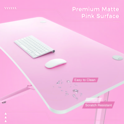 Eureka Cute Gaming Desk, 47" x 23.63" x 30.13", Pink (EKAGD0100)