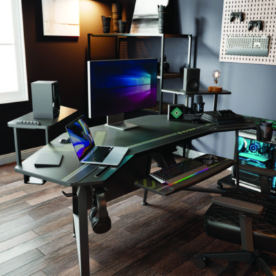 Eureka Aero Gaming Desk, 72.06" x 23.63" x 38", Black (EKAE70B)
