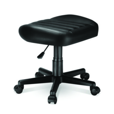 Eureka Footstool with Wheels, 19.25 x 17.38 x 14.63 to 17.75, Black (EKAAR21B)