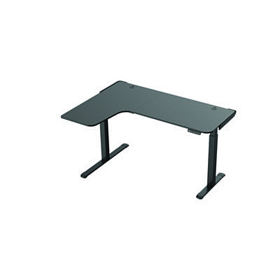 Eureka L-Shaped Standing Desk, Left Desk, 60" x 43.69" x 29.88" to 48.38", Black (EKA01874)