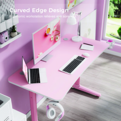 Eureka Cute Gaming Desk, 47" x 23.63" x 30.13", Pink (EKAGD0100)