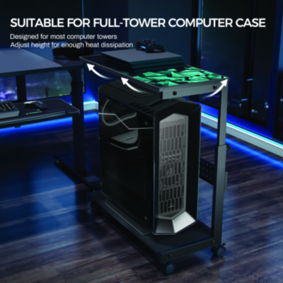 Eureka CPU Holder, Supports 88.2 lbs, 25.19 x 11.81 x 22.56 to 28.56, Black (EKAARCHB)
