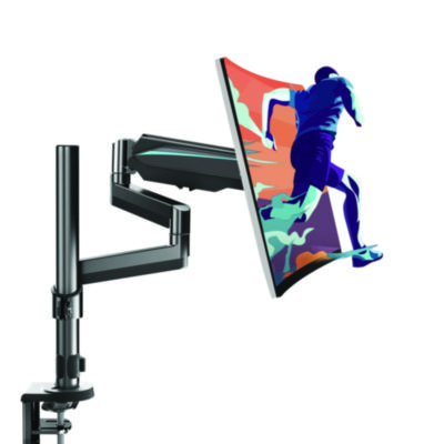 Eureka Single Monitor Arm, For 32" Monitors, 90 deg Rotation, 35 deg Tilt, 360 deg Pan, Black, Supports 17.6 lbs (EKAMA0212P)