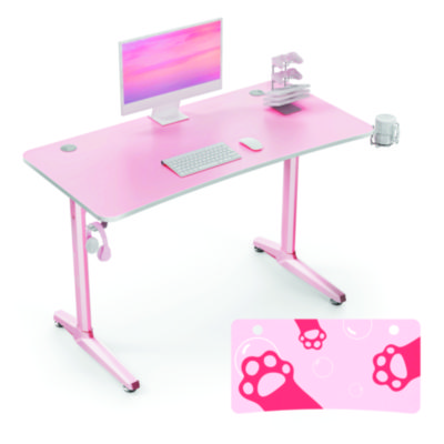 Eureka Cute Gaming Desk, 47" x 23.63" x 30.13", Pink (EKAGD0100)