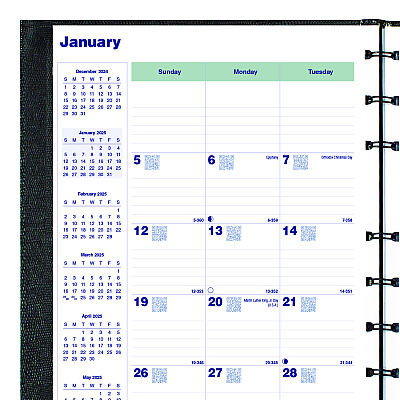 Blueline Plan and Link Monthly Planner, 9.25 x 7.25, Black Lizard-Like Faux Leather Cover, 16-Months: Sept 2024 to Dec 2025 (C1200C81)