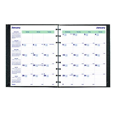 Blueline Plan and Link Monthly Planner, 9.25 x 7.25, Black Lizard-Like Faux Leather Cover, 16-Months: Sept 2024 to Dec 2025 (C1200C81)