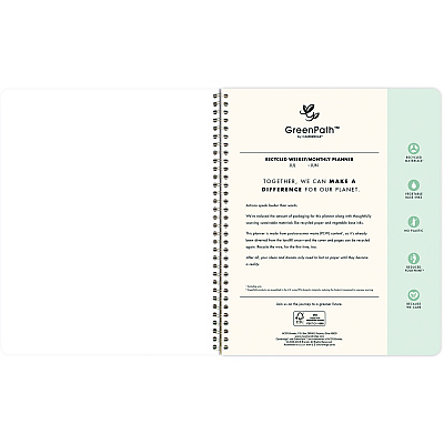 Cambridge GreenPath Academic Year Weekly/Monthly Planner, Floral Artwork, 11 x 9.38, Multicolor Cover, 12-Month: July 2024 to June 2025 (GP46905A)