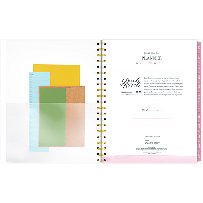Cambridge Leah Bisch Academic Year Weekly/Monthly Planner, Floral Artwork, 11 x 9.25, Multicolor Cover, 12-Month: July 2024 - June 2025 (LB33905A)
