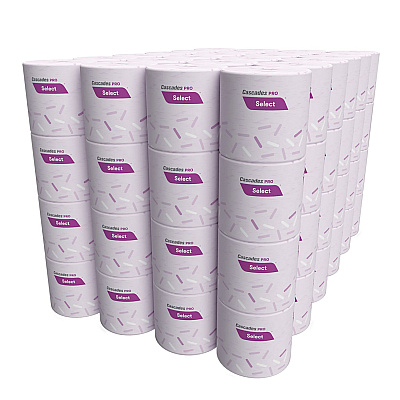 Cascades PRO Select Standard Bath Tissue, 1-Ply, White, 1,000/Roll, 96 Rolls/Carton (CSDB152)