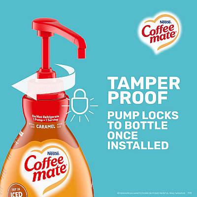 Coffee-mate Liquid Creamer Pump Bottle, Caramel, 50.7 oz Pump Bottle, 2/Carton (NES73358CT)