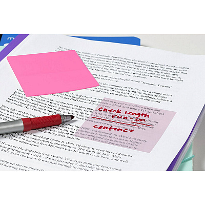 Post-it Transparent Notes, Unruled, 2.88" x 2.88", Assorted Transparent Colors, 36 Sheets/Pad, 3 Pads/Pack (MMM6003COL)