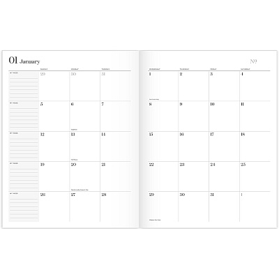 Cambridge Workstyle Monthly Stitched Planner, Geometric Artwork, 11 x 8.5, Seaside Blue/Gold Cover, 12-Month (Jan to Dec): 2025 (160609112)