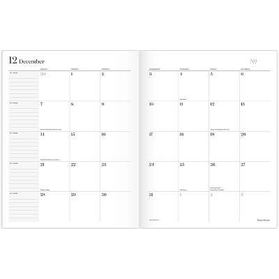 Cambridge Workstyle Monthly Stitched Planner, Geometric Artwork, 11 x 8.5, Seaside Blue/Gold Cover, 12-Month (Jan to Dec): 2025 (160609112)