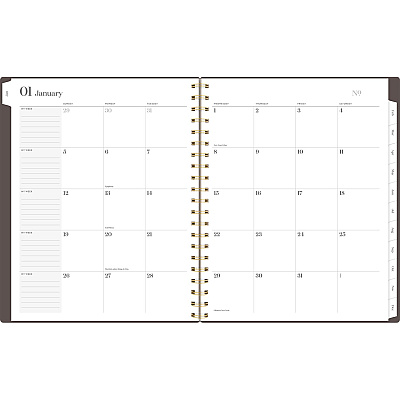 Cambridge Workstyle Monthly Poly Planner, Geometric Artwork, 11 x 8.5, Java Brown/Gold Cover, 12-Month (Jan to Dec): 2025 (160690004)