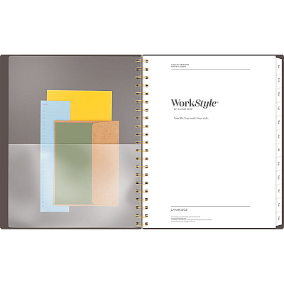 Cambridge Workstyle Monthly Poly Planner, Geometric Artwork, 11 x 8.5, Java Brown/Gold Cover, 12-Month (Jan to Dec): 2025 (160690004)