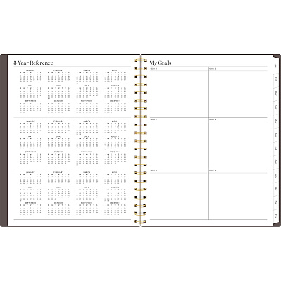 Cambridge Workstyle Monthly Poly Planner, Geometric Artwork, 11 x 8.5, Java Brown/Gold Cover, 12-Month (Jan to Dec): 2025 (160690004)