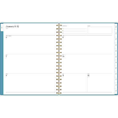 Cambridge Workstyle Weekly/Monthly Planner, Geometric Artwork, 11 x 9.38, Blue/Gold Cover, 12-Month (Jan to Dec): 2026 (160690512)