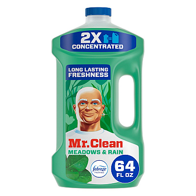 Mr. Clean Multipurpose Cleaning Solution with Febreze, Meadows and Rain, 64 oz Bottle (PGC10725EA)