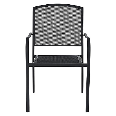 Global Industrial Interion Mesh Cafe Table and Chair Sets, Square, 48 x 48 x 29, Black Top, Black Base/Legs (GBE695973)
