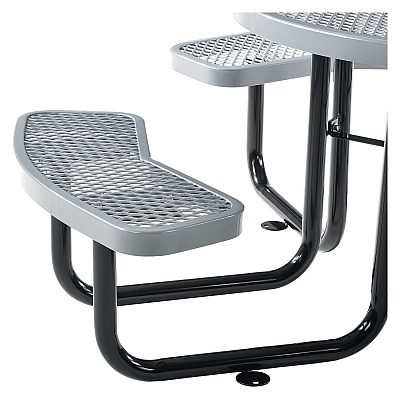 Global Industrial Expanded Steel Picnic Table, Round, 46" Dia x 29.5"h, Gray Top, Gray Base/Legs (GBE277150GY)