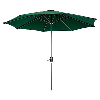 Global Industrial Outdoor Umbrella with Tilt Mechanism, 102" Span, 94" Long, Green Canopy, Black Handle (GBE695329)