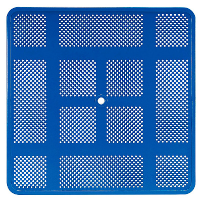 Global Industrial Perforated Steel Picnic Table, Square, 81 x 81 x 29.5, Blue Top, Blue Base/Legs (GBE694551BL)