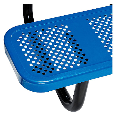 Global Industrial Perforated Steel Picnic Table, Square, 81 x 81 x 29.5, Blue Top, Blue Base/Legs (GBE694551BL)