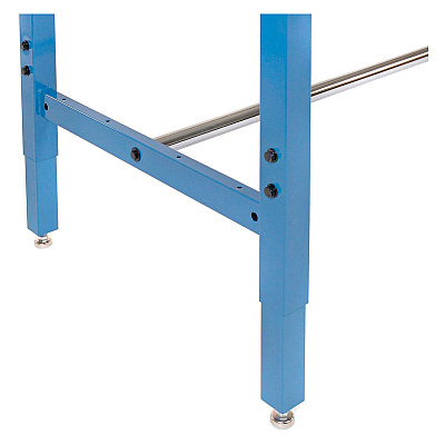 Global Industrial Adjustable Height Heavy Duty Workbenches, 5,000 lbs, 72 x 30 x 31.63 to 43.63, White/Blue (GBE606978BL)