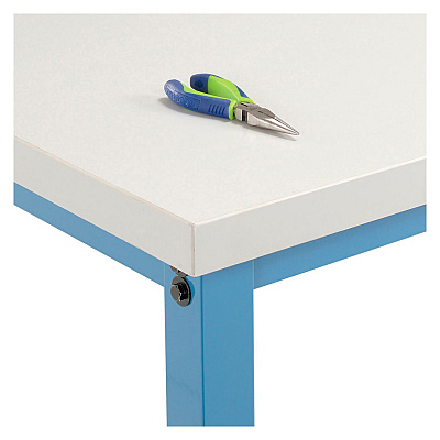 Global Industrial Adjustable Height Heavy Duty Workbenches, 5,000 lbs, 48 x 36 x 31.63 to 43.63, White/Blue (GBE606975BL)