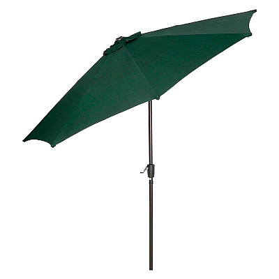 Global Industrial Outdoor Umbrella with Tilt Mechanism, 102" Span, 94" Long, Green Canopy, Black Handle (GBE695329)