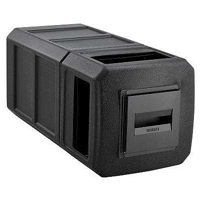 Global Industrial Square Plastic Waste Receptacle, Ashtray Lid with Open Sides, 42 gal, Black (GBE641540BK)