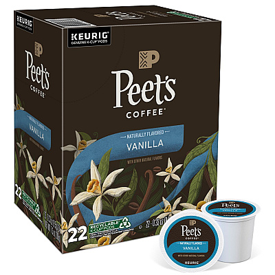 Peet's Coffee Vanilla K-Cups, 0.33 oz K-Cup, 22/Box (GMT2708)