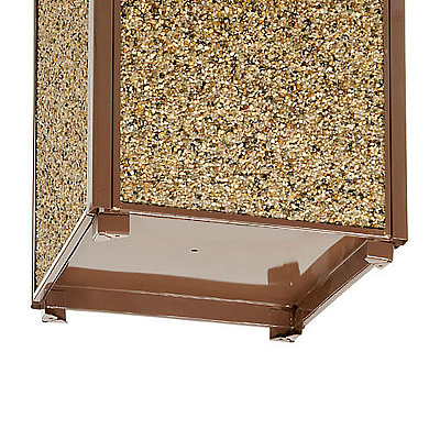 Global Industrial Stone Panel All Weather Trash Receptacle Urn, Open Ashtray Top, 24 gal, Steel, Brown (GBE238243BN)