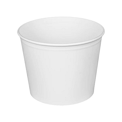 Karat Food Bucket with Lid, 85 oz, 7.36" Dai x 6"h, White, Paper, 180/Carton (KRTCFB85WBNDL)