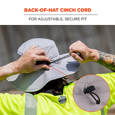 ergodyne Chill-Its 8939 Cooling Bucket Hat, Polyester/Spandex, One Size Fits Most, Gray (EGO12666)