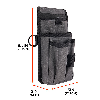 ergodyne Arsenal 5569 Belt Clip Tool Pouch with Device Holster, 4 Compartments, 5 x 2 x 8.5, Polyester, Gray (EGO13669)