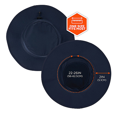 ergodyne Chill-Its 8939 Cooling Bucket Hat, Polyester/Spandex, One Size Fits Most, Navy (EGO12665)