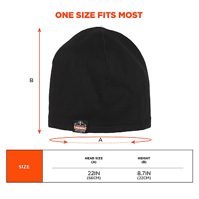 ergodyne N-Ferno 6813 Winter Skull Cap Helmet Liner, Polyester/Spandex, One Size Fits Most, Black (EGO16908)