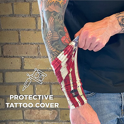 ergodyne Chill-Its 6695 Sun Protection Arm Sleeves, Polyester/Spandex, Medium/Large, American Flag (EGO12193)
