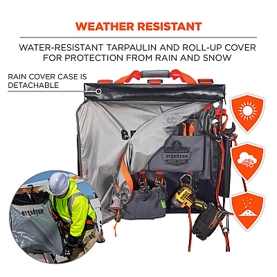 ergodyne Arsenal 5710 Bucket Truck Tool Board, Tethering Points, 8 Compartments, 24" x 22", Tarpaulin, Gray (EGO13699)