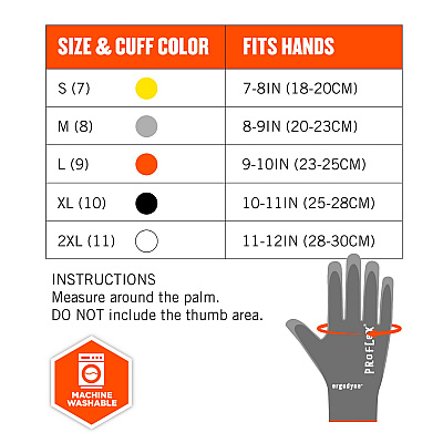 ergodyne ProFlex 7044 ANSI A4 PU Coated CR Gloves, Gray, X-Small, Pair (EGO10491)
