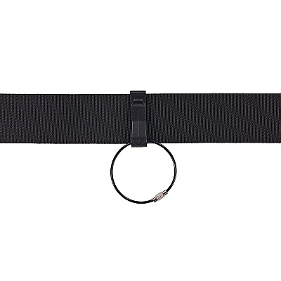ergodyne Arsenal 5719 Wire Cable Key Ring, 1.88" dia, Iron, Black, 10/Pack (EGO13722)