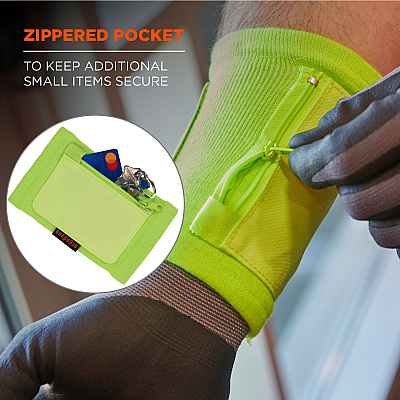 ergodyne Squids 3388 Wrist ID/Badge Holder, Vertical, Lime, 3.5 x 5.5 Holder, 2.75 x 3.75 Insert (EGO19962)
