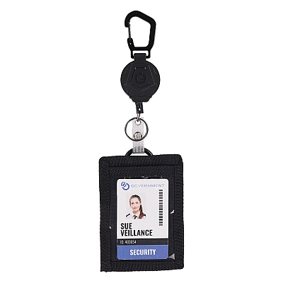 ergodyne Squids 3389 Wallet ID/Badge Holder,Horizontal/Vertical, Black, 3.75 x 5 for 2.75 x 3.5 Insert, 18" Cord (EGO19964)