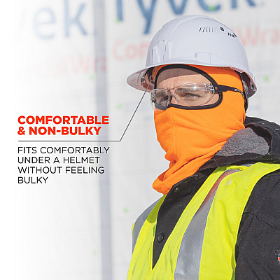 ergodyne N-Ferno 6821 Fleece Balaclava Face Mask, One Size Fits Most, Orange (EGO16954)