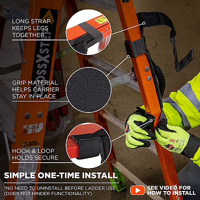 ergodyne Arsenal 5301 Ladder Carrying Handle, Supports Up to 100 lb, 2 x 9 x 11, Black (EGO19197)
